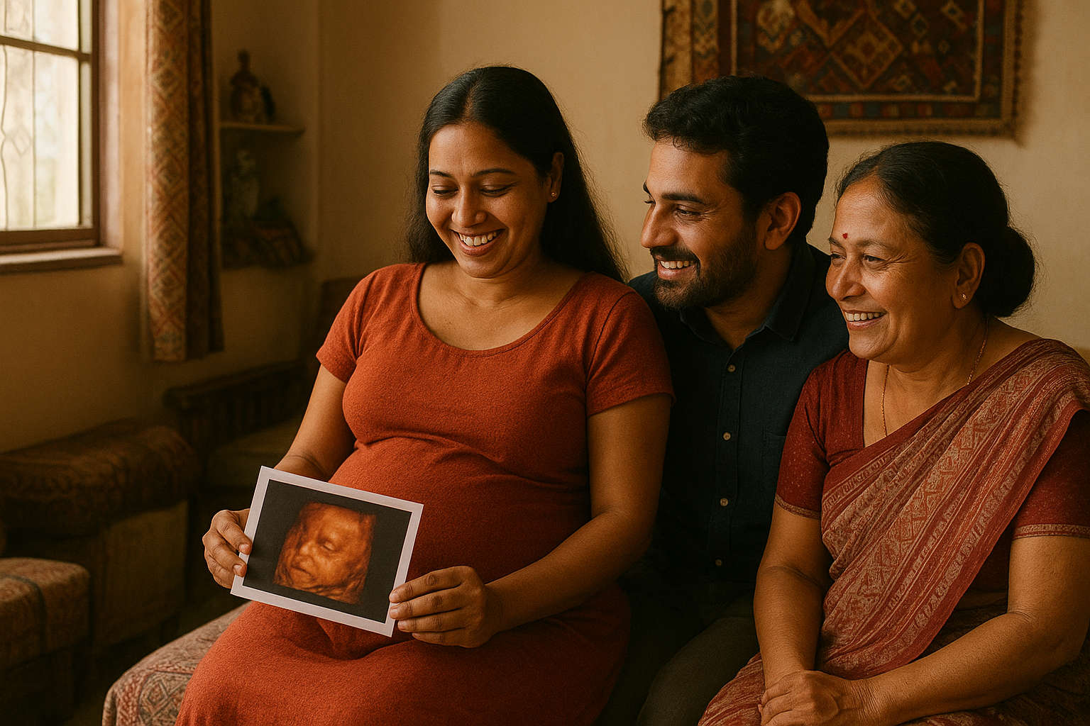 Doctor discussing results with family